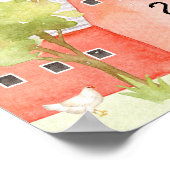 納屋周囲の庭誕生日パーティーのウェルカムサイン ポスター (角)