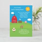 納屋周囲の庭誕生日パーティーの招待 招待状 (スタンド正面)