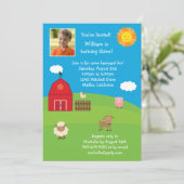 納屋周囲の庭誕生日パーティーの招待 招待状 (スタンド正面)