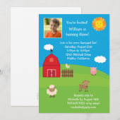 納屋周囲の庭誕生日パーティーの招待 招待状 (正面/裏面)