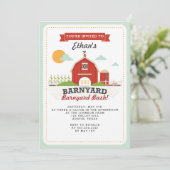 納屋周囲の庭誕生日パーティーへの招待 招待状 (スタンド正面)