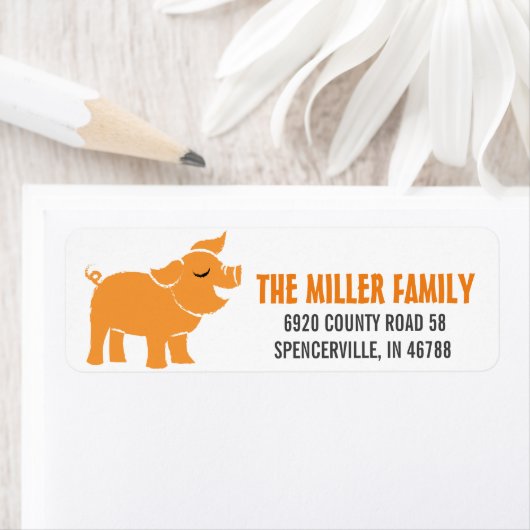 納屋周囲の庭豚 ラベル (インサイチュ)