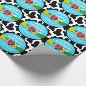 納屋周囲の庭農パーソナライズされた場動物誕生会 ラッピングペーパー (角)