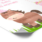 納屋周囲の庭農園動物誕生日マイルストーンサインガール ポスター (角)