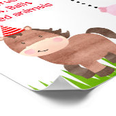 納屋周囲の庭農園動物誕生日マイルストーンサインボーイ ポスター (角)