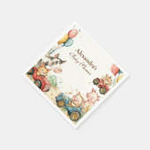 納屋周囲の庭農業動物の赤ちゃんシャワー スタンダードカクテルナプキン (角)