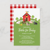 納屋周囲の庭農畜産赤ちゃんシャワーベビー本 エンクロージャーカード (正面/裏面)