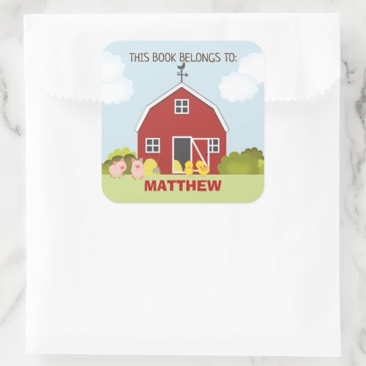 納屋周囲の庭 スクエアシール (バッグ)