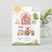 納屋周囲の庭Any Age誕生日フォト招待状 招待状 (スタンド正面)