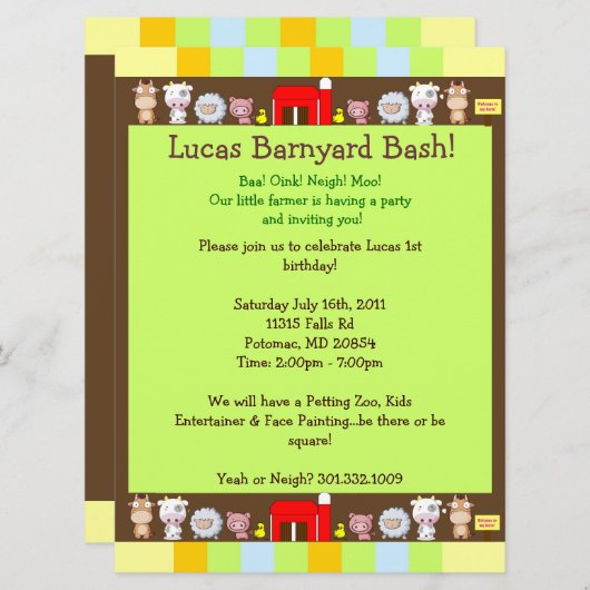 納屋周囲の庭Bash 招待状 (正面/裏面)