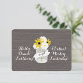 納屋木刺激を受けたなメーソンジャー + 野生の花RSVP 出欠カード (スタンド正面)