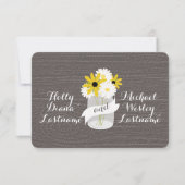 納屋木刺激を受けたなメーソンジャー + 野生の花RSVP 出欠カード (正面)