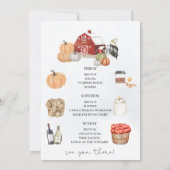 納屋、ログハウス＆パンプキン独身最後の女友達歓迎会招待状 招待状 (裏面)