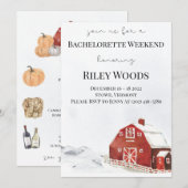 納屋、ログハウス＆パンプキン独身最後の女友達歓迎会招待状 招待状 (正面/裏面)