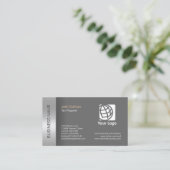 納税作成者の名刺グレーエレガントド縁ど 名刺 (スタンド正面)