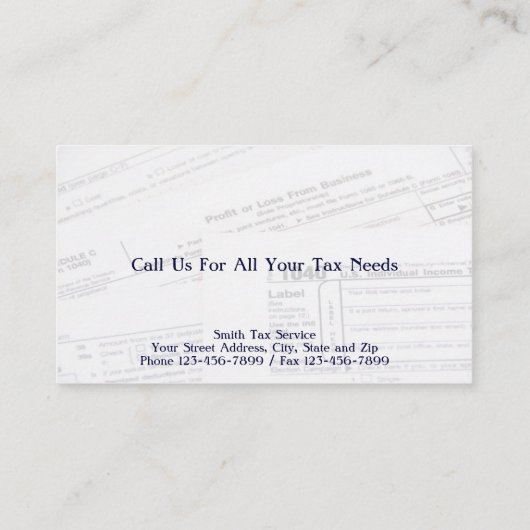 納税作成者の名刺 名刺 (裏面)