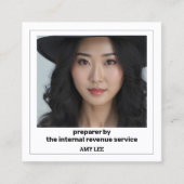 納税者のカスタムQRと写真 スクエア名刺 (正面)