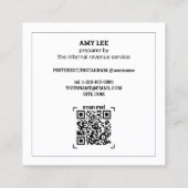 納税者のカスタムQRと写真 スクエア名刺 (裏面)