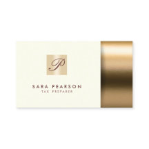 納税者金ゴールドエレガントモノグラム名刺