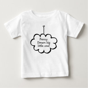 紐でつながれた雲のオーダーメイドグッズ ベビーTシャツ