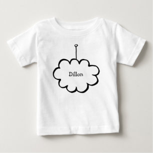 紐でつながれた雲のオーダーメイドグッズ ベビーTシャツ