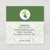 純オリーブオイル 手作りバス＆ボディラベル | タグ (裏面)