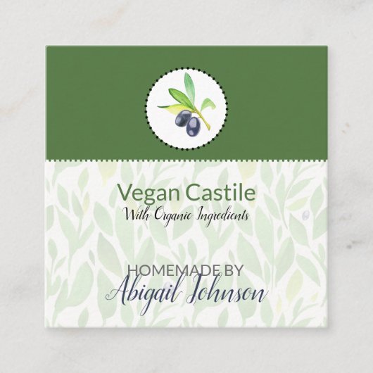 純オリーブオイル 手作りバス＆ボディラベル | タグ (正面)