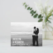 純シンプル日付はがきを保存 – 白 案内ポストカード (スタンド正面)