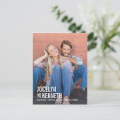 純シンプル編集可能カラー日付の保存 ポストカード (スタンド正面)