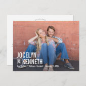 純シンプル編集可能カラー日付の保存 ポストカード (正面/裏面)