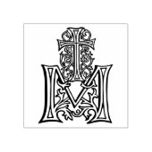 純愛と献身を表すマリアン十字架 ラバースタンプ (インプリント)