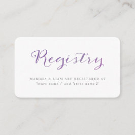 純愛の水の色のレジストリカード/バイオレット エンクロージャーカード