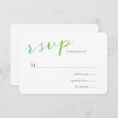 純愛の水の色の結婚式RSVP /ホワイトバック 出欠カード (正面/裏面)