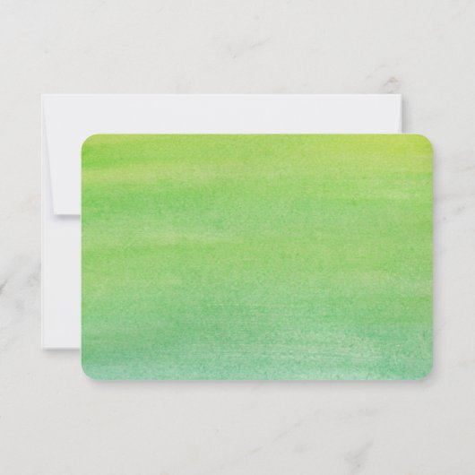 純愛の水の色の結婚式RSVP / ライムエメラルド 出欠カード (裏面)