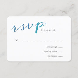 純愛の水の色の結婚式RSVP / 海ブルー 出欠カード