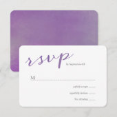 純愛の水彩結婚式RSVP / Violet 出欠カード (正面/裏面)