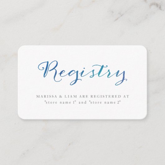 純愛の水色のレジストリカード/海ブルー エンクロージャーカード (正面)