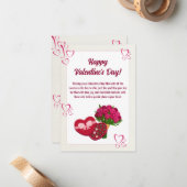 純愛パレット:ホワイトピンクバレンタインデー ノートカード (正面/裏面インサイチュ)