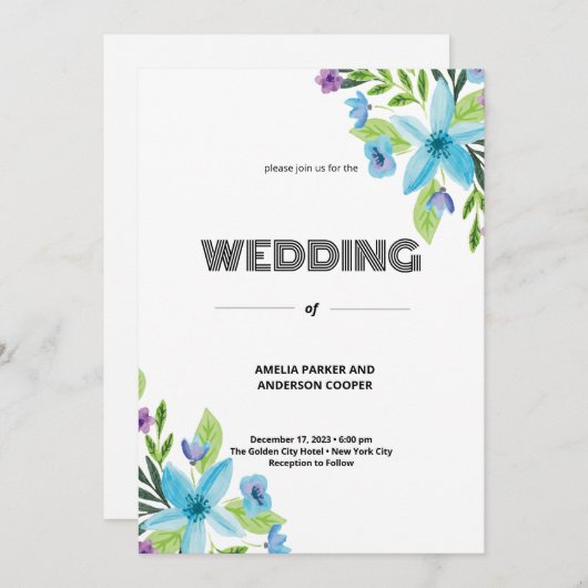 純愛結婚花 招待状 (正面/裏面)