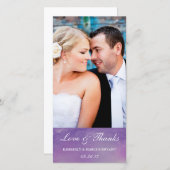 純愛/水彩写真結婚カード/バイオレット サンキューカード (正面/裏面)