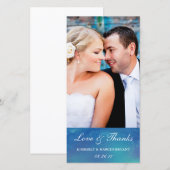 純愛/水彩写真結婚カード/青 サンキューカード (正面/裏面)