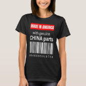 純正の中国部品を持つ米国製 Tシャツ (正面)