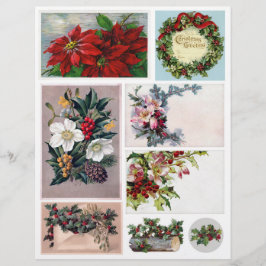 純正ヴィンテージビクトリアン時代の花ラベル