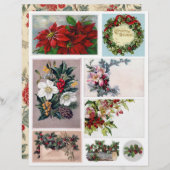 純正ヴィンテージビクトリアン時代の花ラベル (正面/裏面)