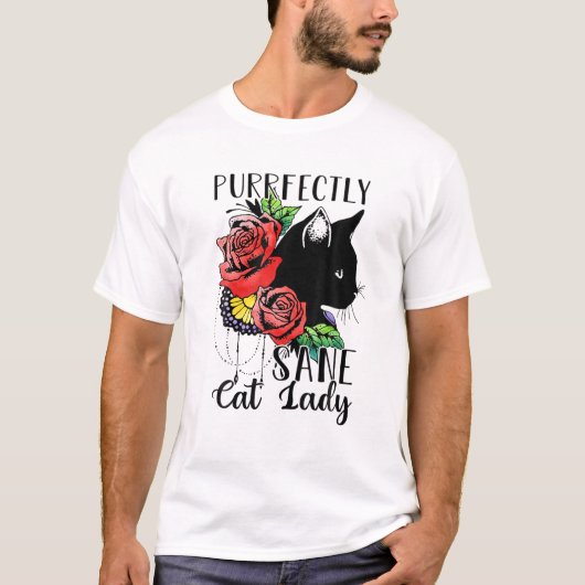 純正正正正正正正正副猫おもしろい熱狂する婦人 Tシャツ (正面)