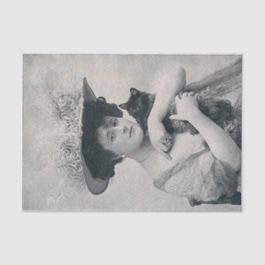 純正（AIではない）ビクトリアンヴィンテージ女性 薄葉紙 (正面)