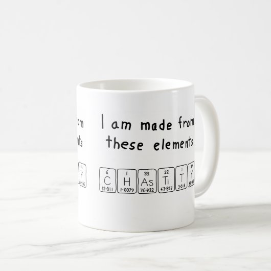 純潔の周期表の名前のマグ コーヒーマグカップ (正面右)