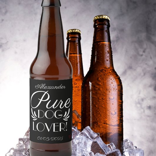 純犬パーソナライズされた好き ビールラベル