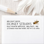 純生蜂蜜ストロー白蜂付きラベル ラベル (インサイチュ)