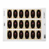 純生蜂蜜ラベルブラックと金ゴールドポピー花 ラベル (フルシート)